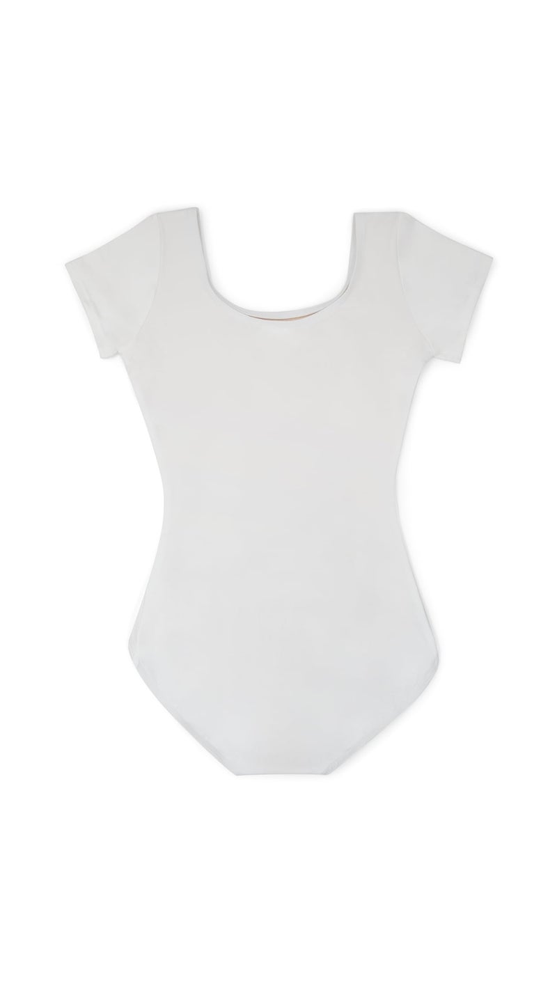 Capezio ليوتارد كابيزيو النسائي الكلاسيكي بأكمام قصيرة، أبيض، كبير جداً - Image 2
